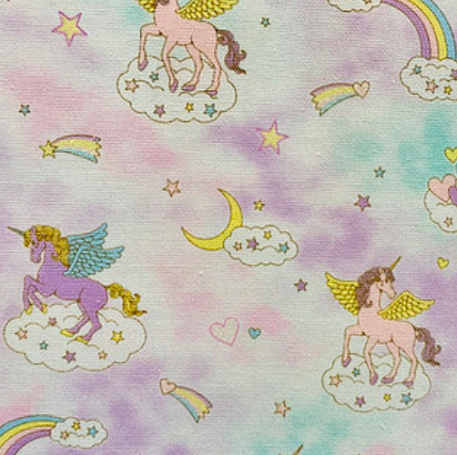 Fairy Tales II Lilac Unicorns Fabric